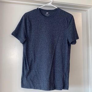 H&M Crew Neck T-Shirt, Slim Fit - M Blue